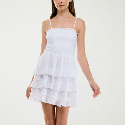 Trixxi Womens Juniors Fit Flare Dress, Color: White JCPenney