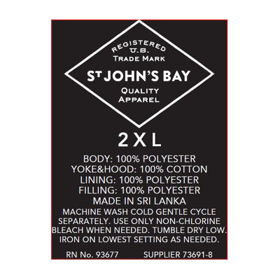 St. John's Bay Mens Hooded Heavyweight Big and Tall Puffer Jacket