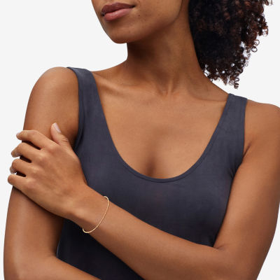 Made in Italy Womens 10K Gold 7.5 Inch Solid Fashion Chain Bracelet