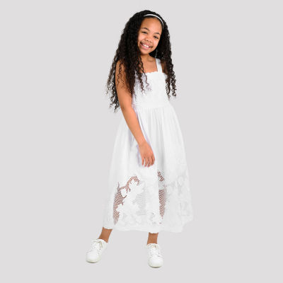 Rare Editions Big Kid Girls Sleeveless Eyelet Maxi Dress