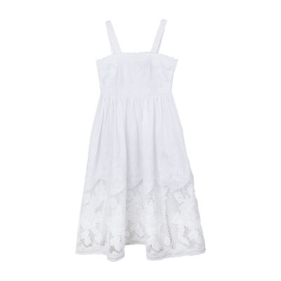 Rare Editions Big Kid Girls Sleeveless Eyelet Maxi Dress