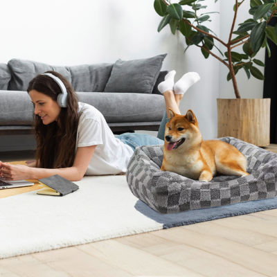 Precious Tails 30" Gray Cuddler Pet Bed