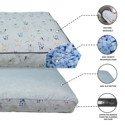 Precious Tails 40in Orthopedic Gray Pet Bed