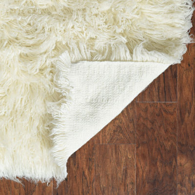 Linon Flokati Solid Woven Rectangular Runner