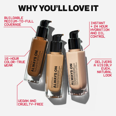 Smashbox Always On Skin-Balancing Foundation With Hyaluronic Acid + Adaptogens