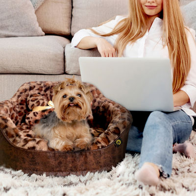 Precious Tails Leopard Brown Pet Bed