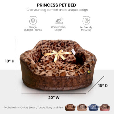 Precious Tails Leopard Brown Pet Bed