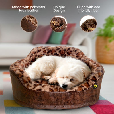 Precious Tails Leopard Brown Pet Bed