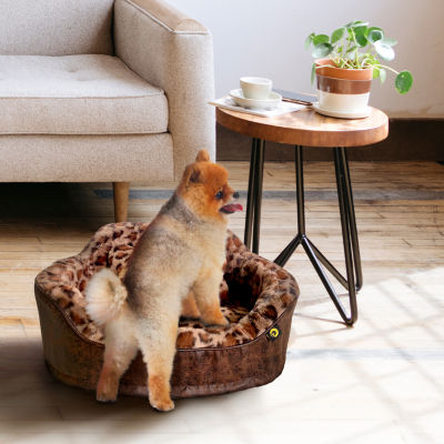 Precious Tails Leopard Brown Pet Bed