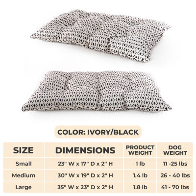 Precious Tails 23" Ivory Black Mat Pet Bed