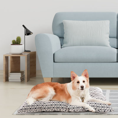 Precious Tails 23" Ivory Black Mat Pet Bed