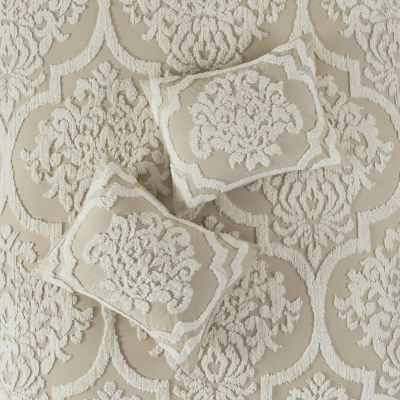 Madison Park Aeriela 3 Piece Tufted Cotton Chenille Damask Coverlet Set