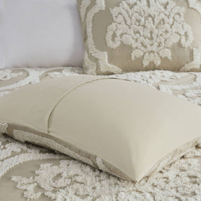 Madison Park Aeriela 3 Piece Tufted Cotton Chenille Damask Coverlet Set