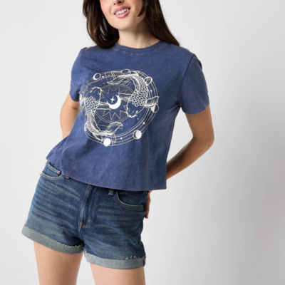 ToBeInStyle Women's Short Sleeve Crew Neck T-Shirt - Junior Fit, 95% Cotton 5% Spandex (Multiple Colors)