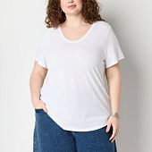 Xersion Everyday Womens Crew Neck Short Sleeve T-Shirt Plus