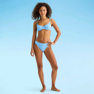 Arizona Womens Lined Textured Chevron Juniors Hipster Bikini Swimsuit Bottom