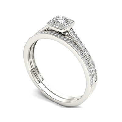 1/3 CT.T.W. Natural Diamond 10K White Gold Engagement Ring