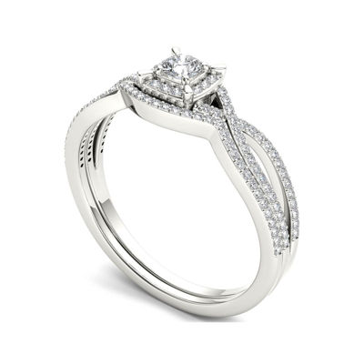 1/3 CT.T.W. Natural Diamond 14K White Gold Engagement Ring