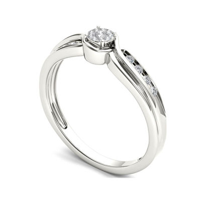 1/10 CT.T.W. Natural Diamond 10K White Gold Engagement Ring