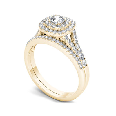 1 CT.T.W. Natural Diamond 10K Yellow Gold Bridal Ring Set