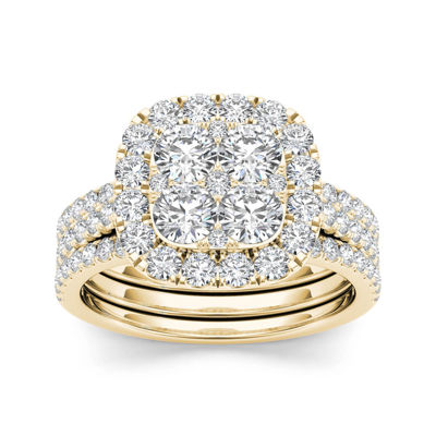 2 CT.T.W. Natural Diamond 14K Yellow Gold Bridal Set