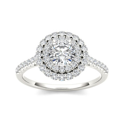 1 CT.T.W. Natural Diamond 14K White Gold Engagement Ring