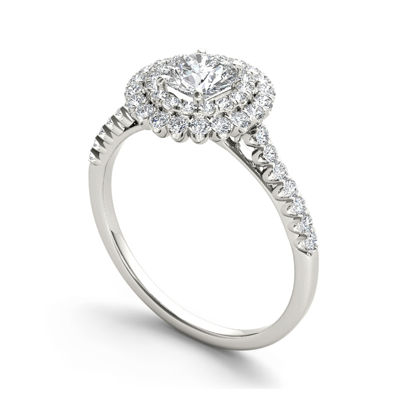 1 CT.T.W. Natural Diamond 14K White Gold Engagement Ring