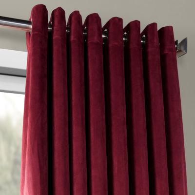 Exclusive Fabrics & Furnishing Signature Extra Wide Velvet Grommet Top Energy Saving Blackout Single Curtain Panels