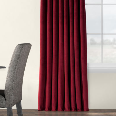 Exclusive Fabrics & Furnishing Signature Extra Wide Velvet Grommet Top Energy Saving Blackout Single Curtain Panels