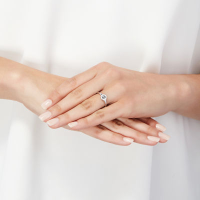 Womens Sterling Silver Signet Ring
