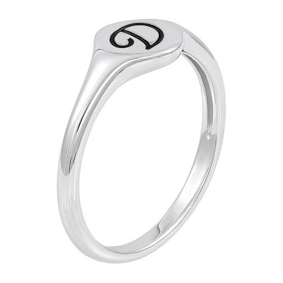 Womens Sterling Silver Signet Ring