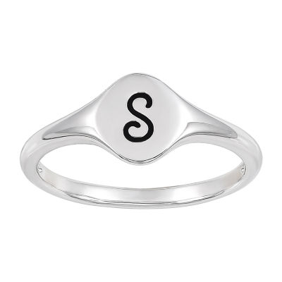 Womens Sterling Silver Signet Ring