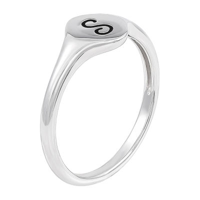 Womens Sterling Silver Signet Ring