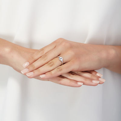 Womens Sterling Silver Signet Ring