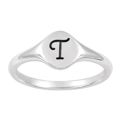 Womens Sterling Silver Signet Ring