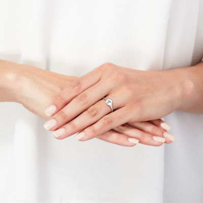 Womens Sterling Silver Signet Ring