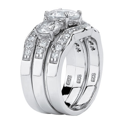 DiamonArt® Womens 4 1/2 CT. T.W. White Cubic Zirconia Sterling Silver Bridal Set