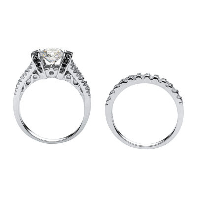 DiamonArt® Womens 2 1/3 CT. T.W. White Cubic Zirconia Platinum Over Silver Bridal Set