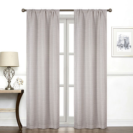 Regal Home York Light-Filtering Rod Pocket Single Curtain Panel, One Size , Beige