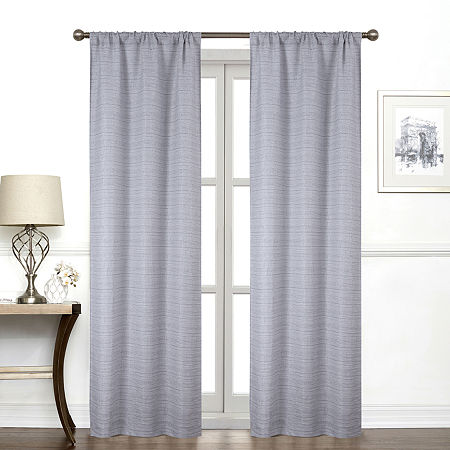 Regal Home York Light-Filtering Rod Pocket Single Curtain Panel, One Size , Gray
