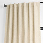 Exclusive Fabrics & Furnishing Bellino Textured Blackout Rod Pocket Back Tab Single Curtain Panel