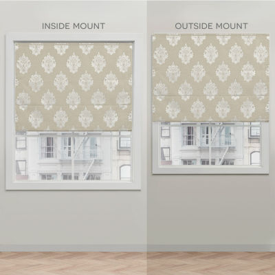 Exclusive Home Curtains Marseilles Damask Cordless Blackout Roman Shade