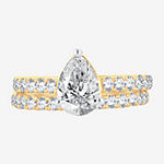 Signature By Modern Bride Womens 2 1/2 CT. T.W. Lab Grown White Diamond 14K Gold Pear Bridal Set