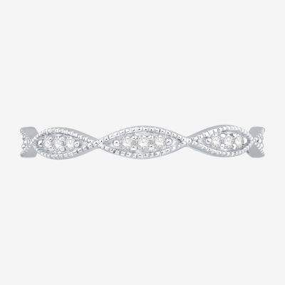 Womens 1/ CT. T.W. Natural White Diamond 10K Gold Wedding Band
