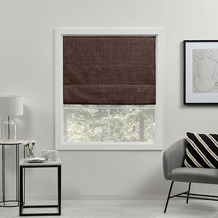 Exclusive Home Curtains Acadia Cordless Blackout Roman Shade In Brown