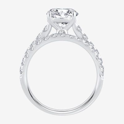 (H-I / SI1-SI2) Signature By Modern Bride Womens 2 1/2 CT. TW. Lab Grown White Diamond in 14K Gold Round Bridal Set