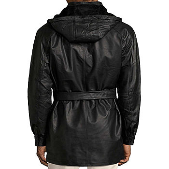 Vintage Leather Hooded Parka With Zip Out Lining - Big Vintage Leather Hooded Parka With Zip Out Lining - Big