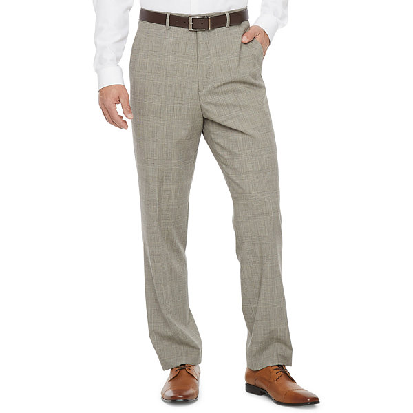Stafford Signature Smart Wool Mens Plaid Stretch Classic Fit Suit Pants - Big and Tall