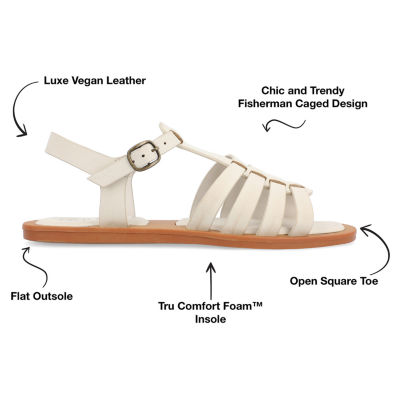 Journee Collection Womens Benicia Adjustable Strap Flat Sandals