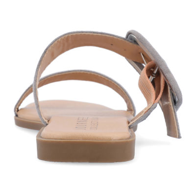 Journee Collection Womens Kerris Adjustable Strap Flat Sandals
